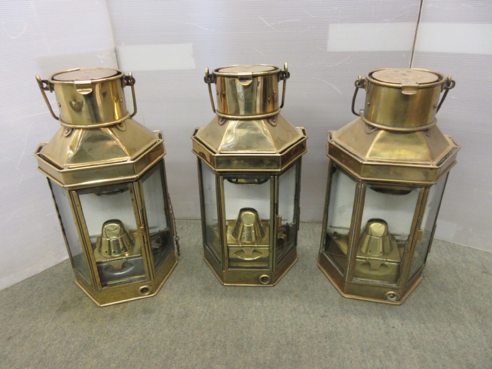 3 Quality Brass Ship Lanterns