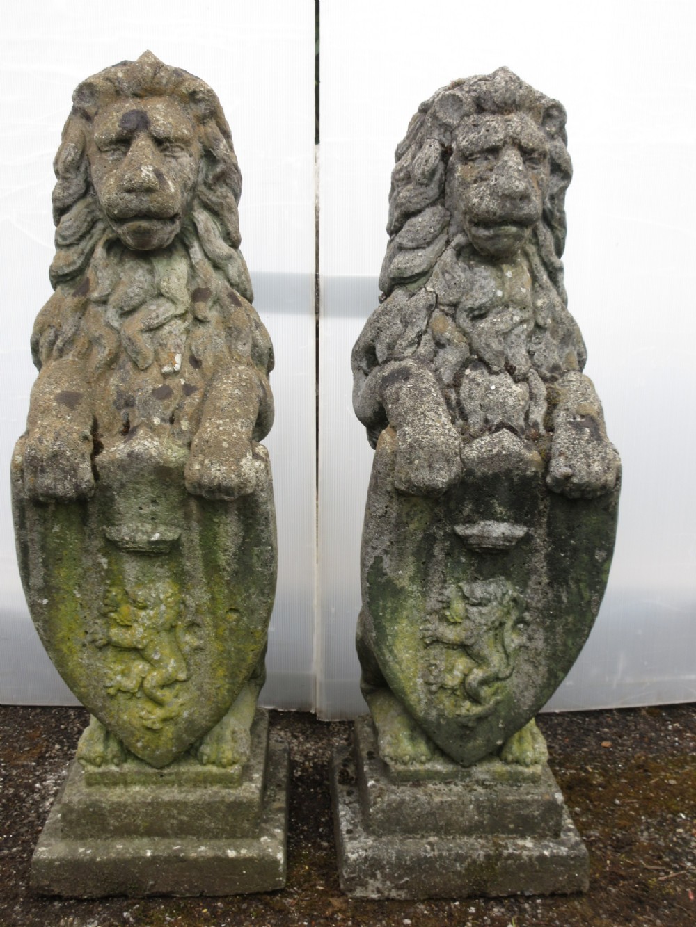 Pair of Composition Lion's