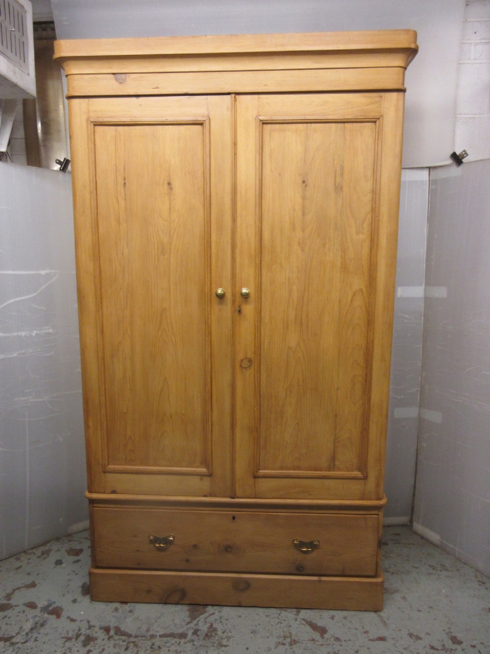 19 Century Pine Double Wardrobe