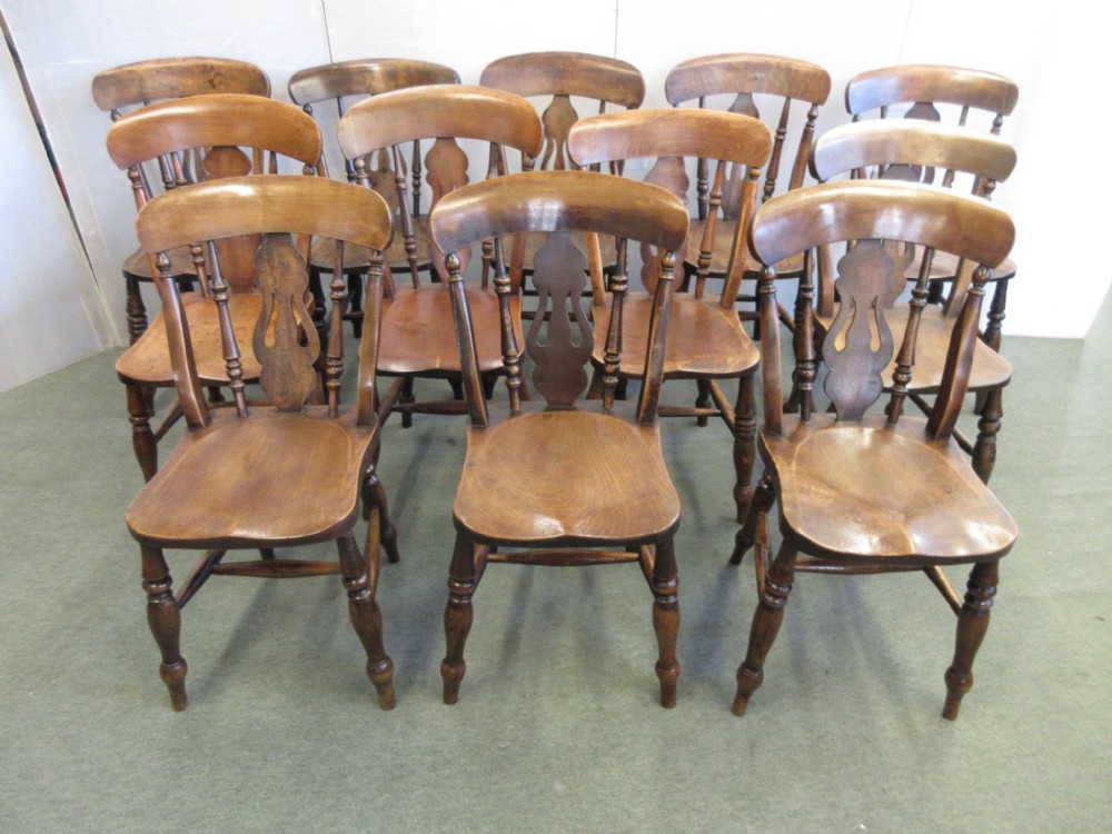 12 Fiddle Back Kitchen Chairs