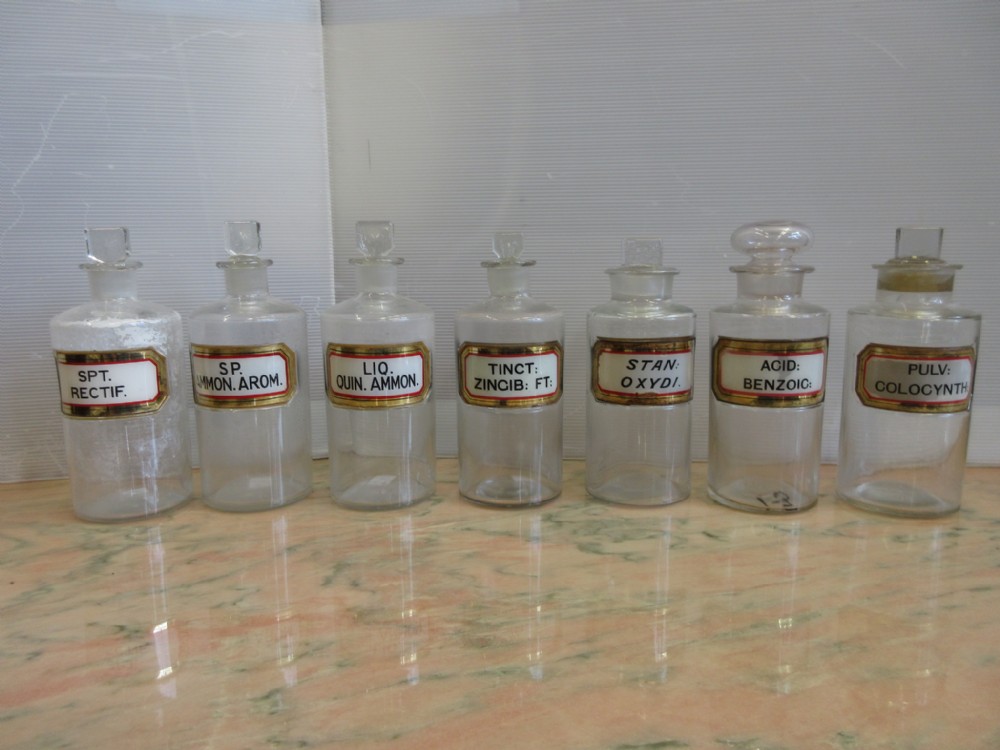 7 Medium Chemist Bottles