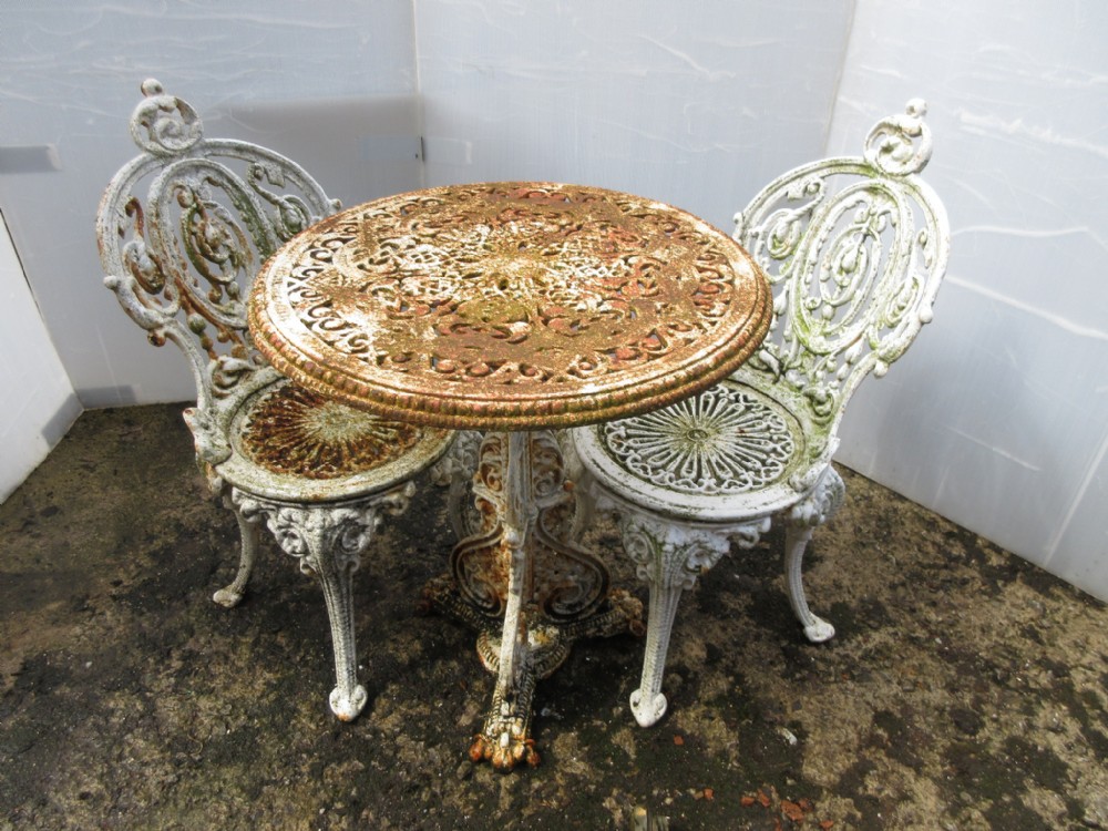 Cast Iron Outside Table & 2 Chairs