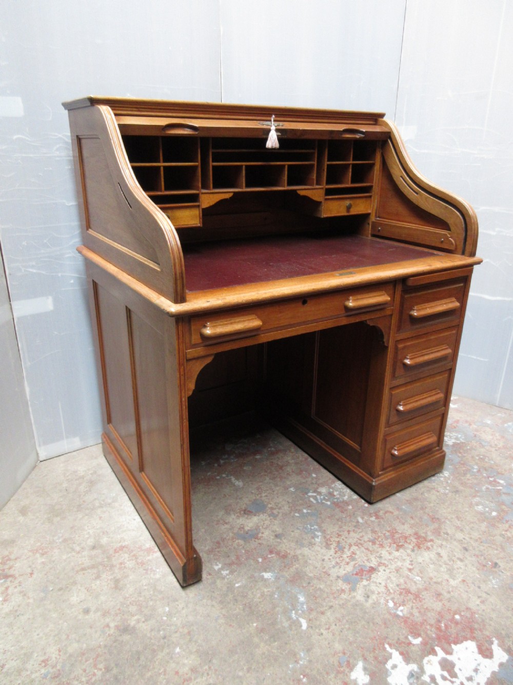 Walnut Roll Top Desk