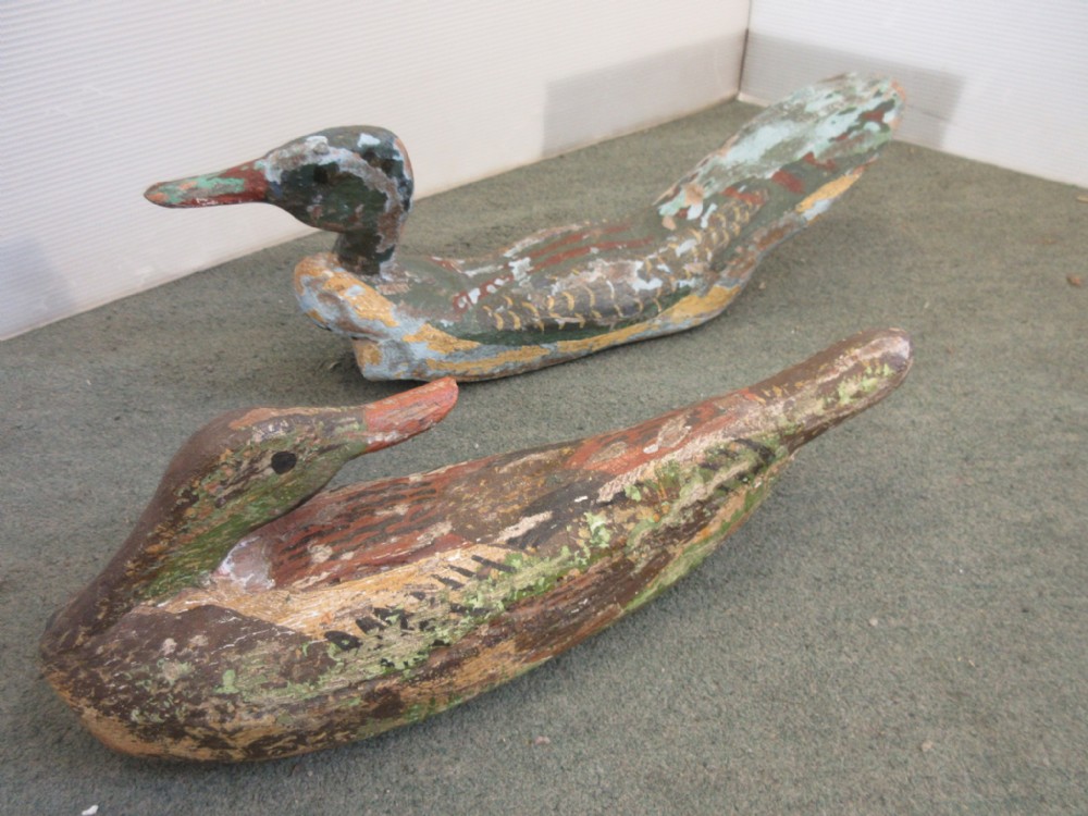 Two Decoy Ducks Original Paint 19th Century.