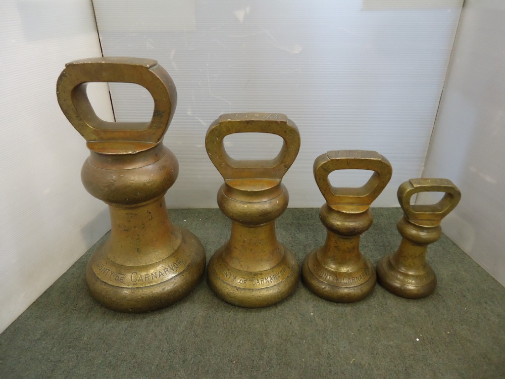 Set 4 Large Brass Weights