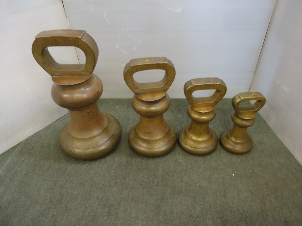 Set 4 Large Brass Weights View VI