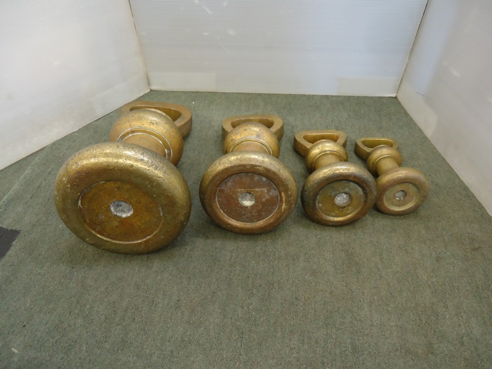 Set 4 Large Brass Weights View VII