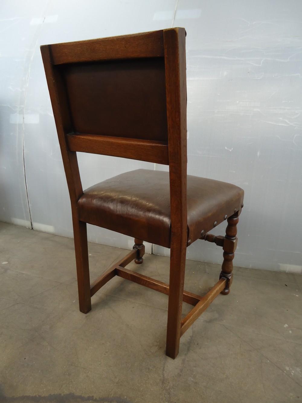 Set Of 10 Leather & Oak Chairs  View V