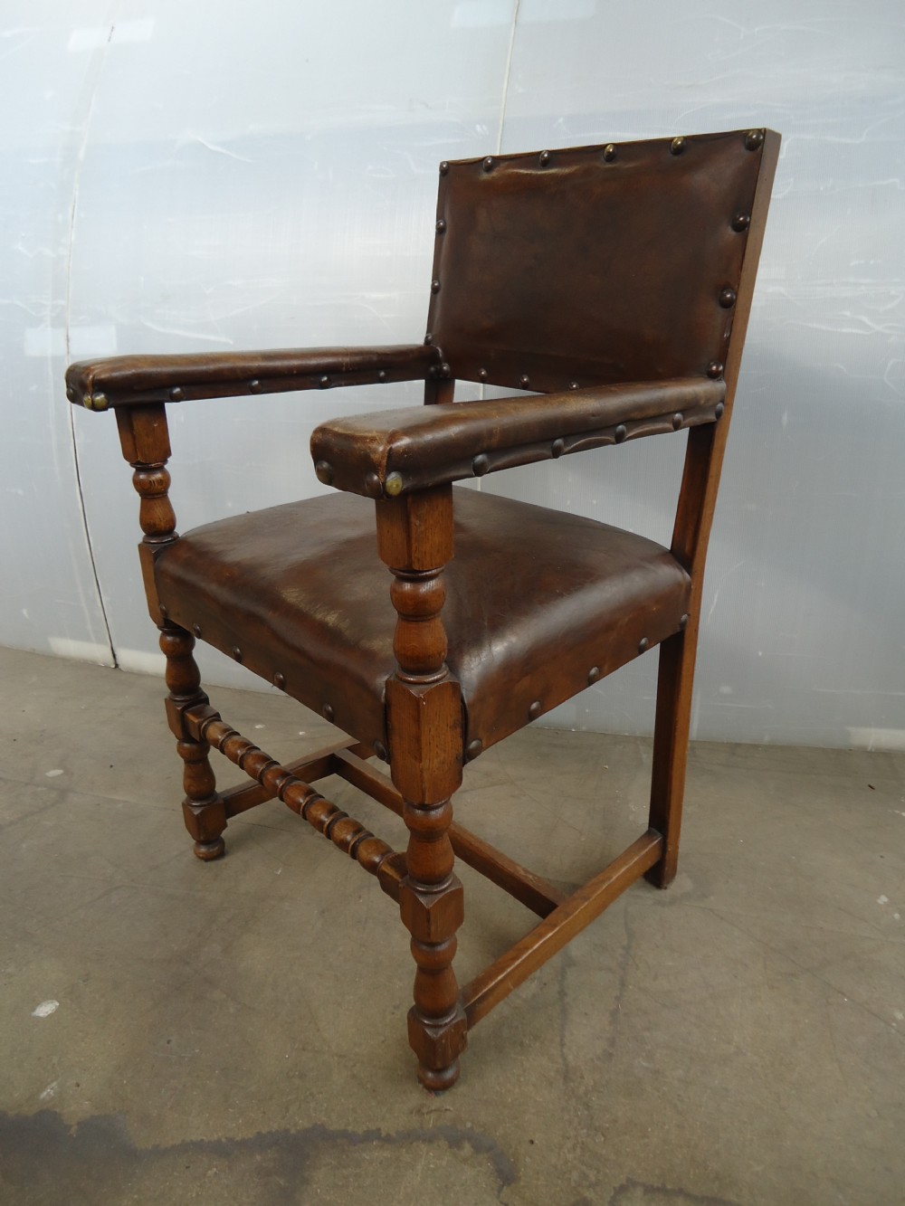 Set Of 10 Leather & Oak Chairs  View VII