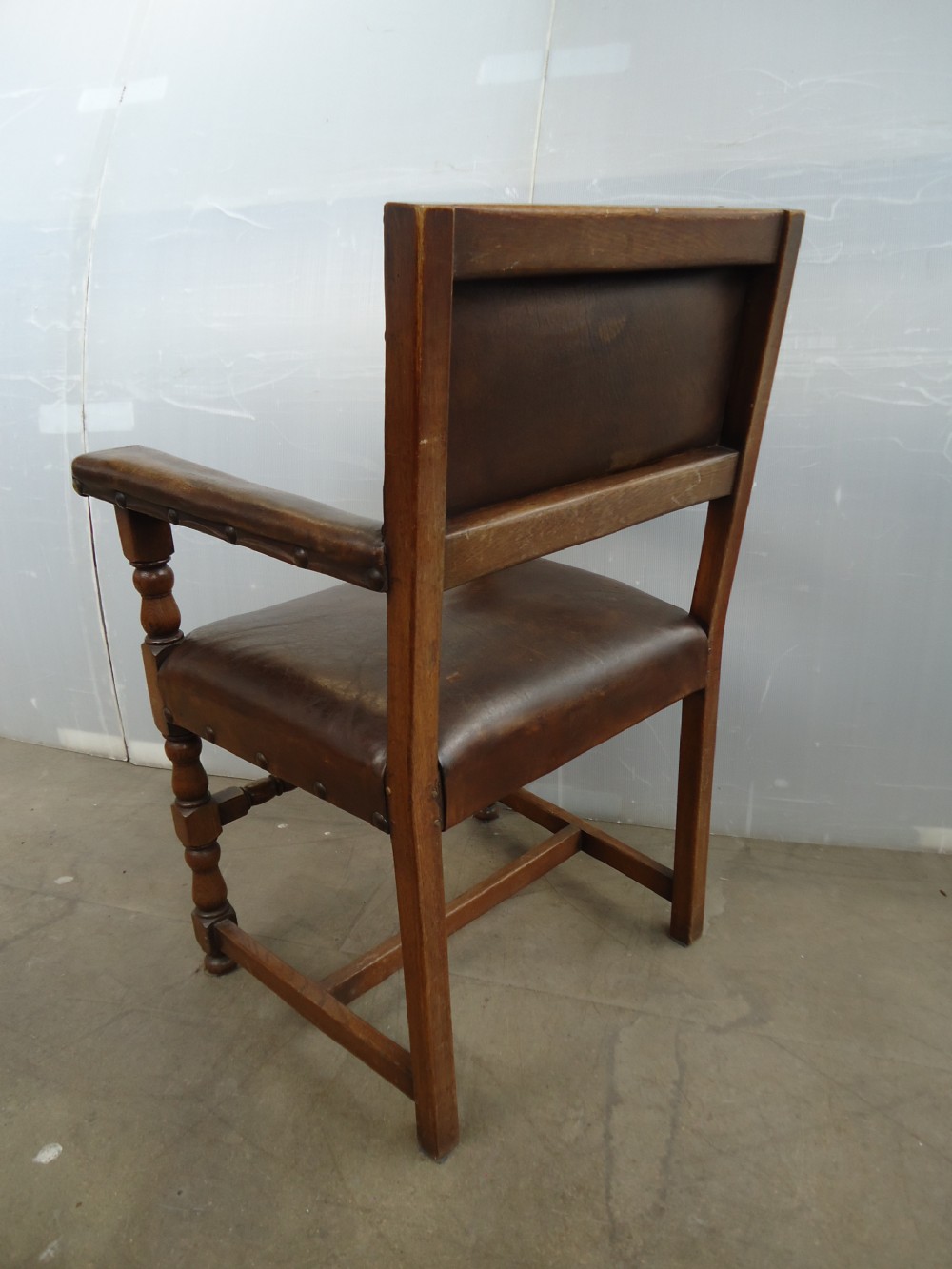 Set Of 10 Leather & Oak Chairs  View IX
