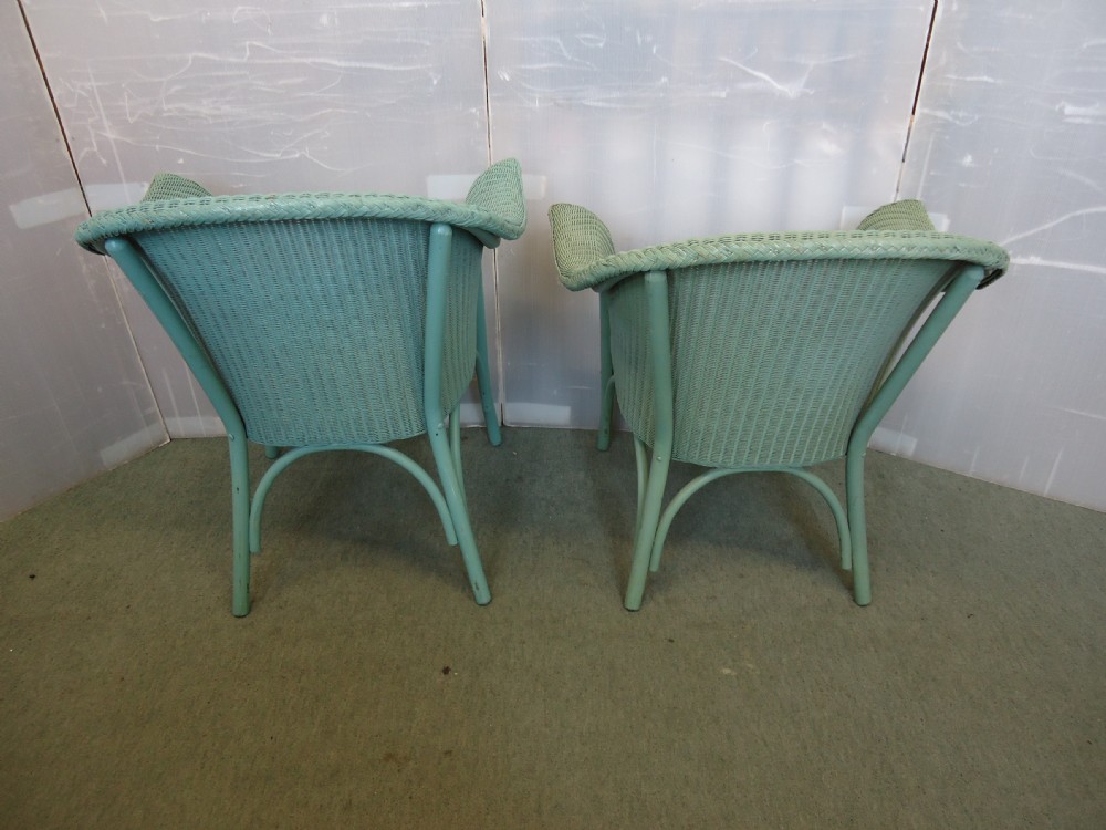 2 Green Wing Lloyd Loom Armchairs View VI