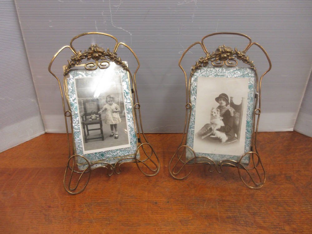 Pair Of Art Nouveau Brass Frames 