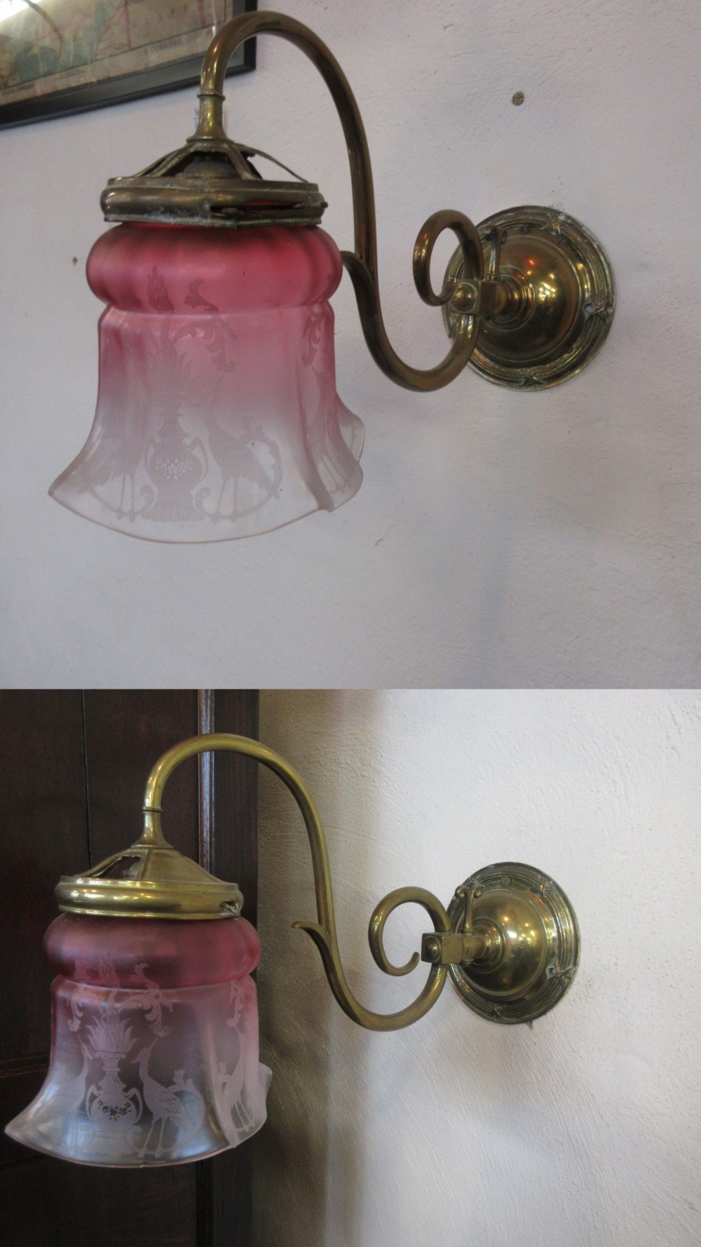 Pair of Brass Wall Lights