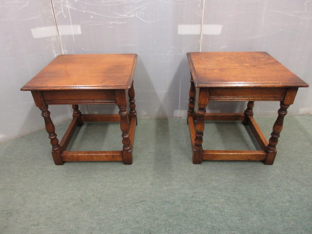 Pair Of Oak Lamp Tables