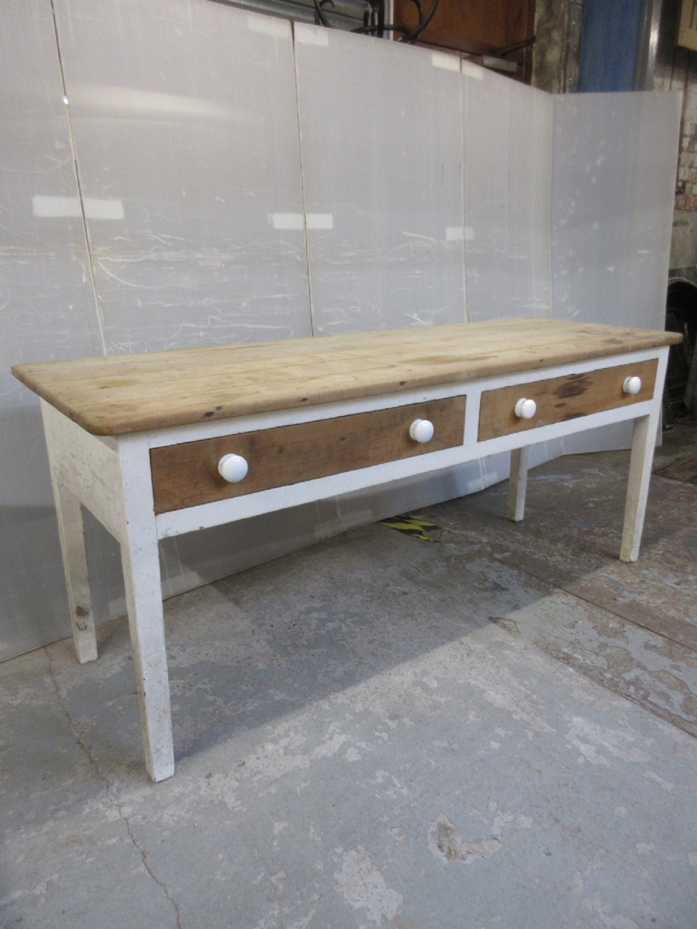 Pine 2 Drawer Table