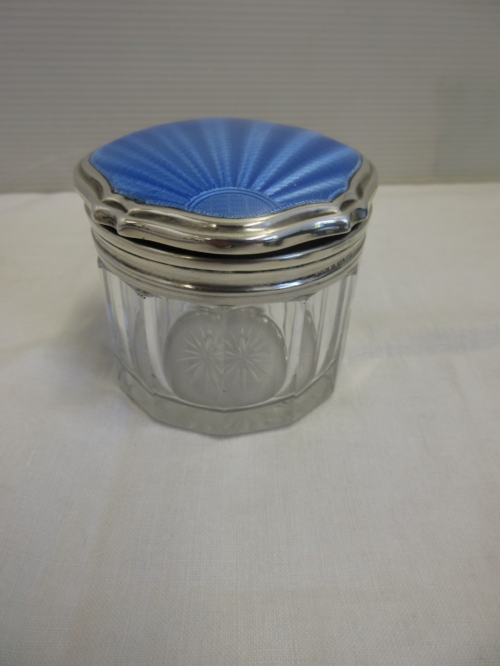 Silver & Blue Enamel Trinket Box