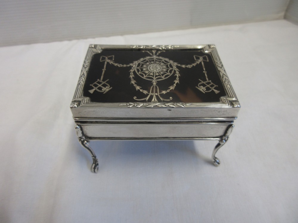 Silver & Tortoise Shell Jewelley Box