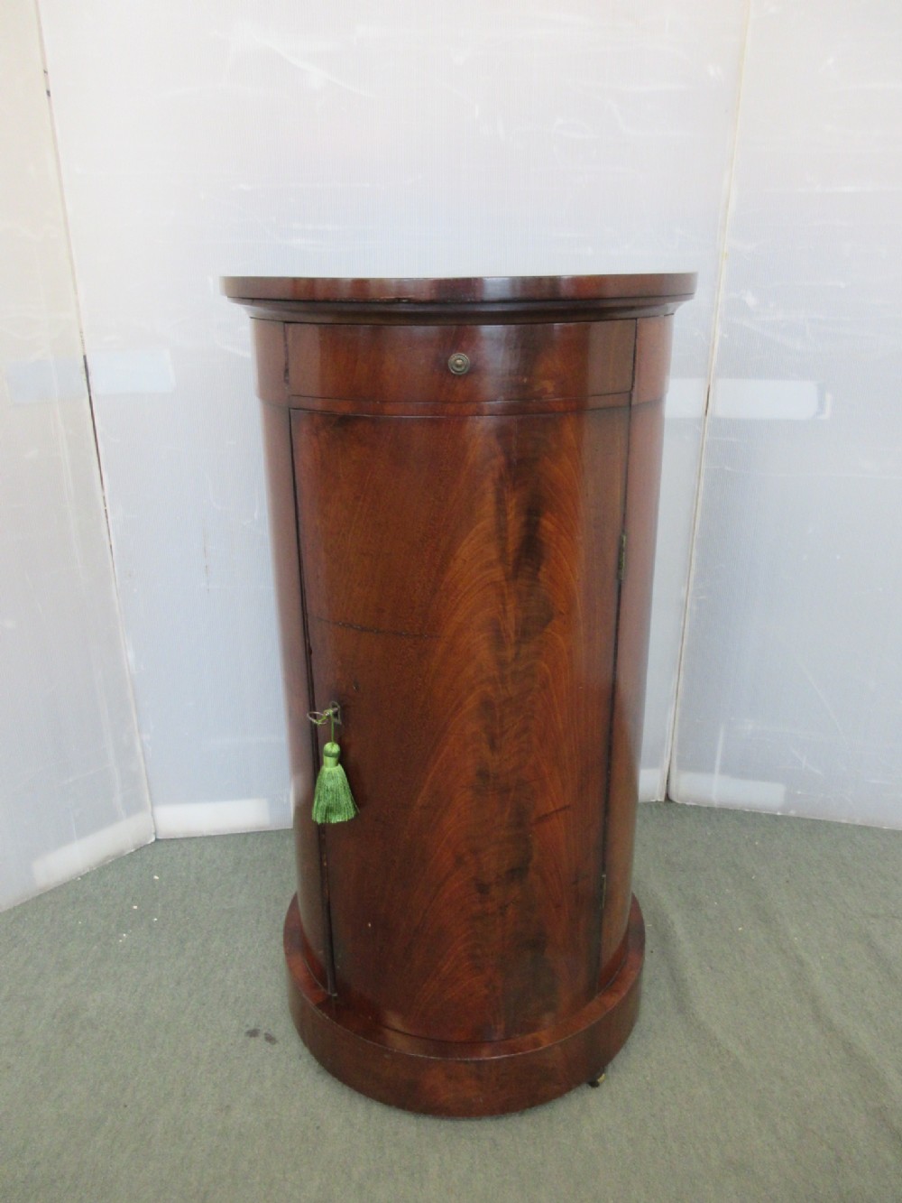 Mahogany Cylinder Pedestal cupboard