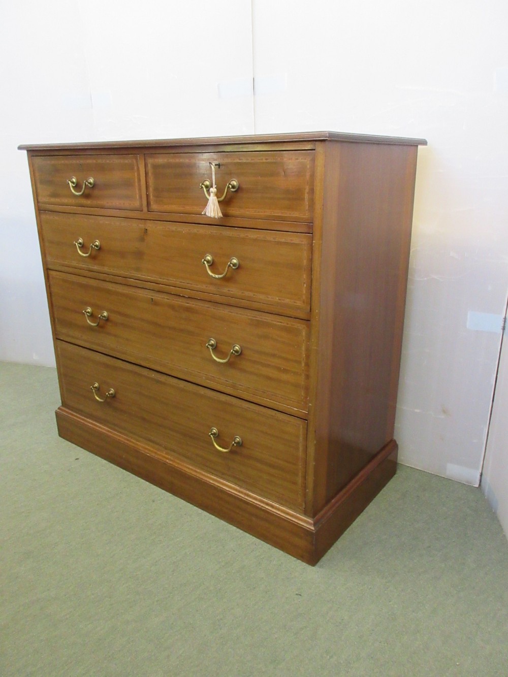 Inlaid Mahogany Chest Of Drawers 