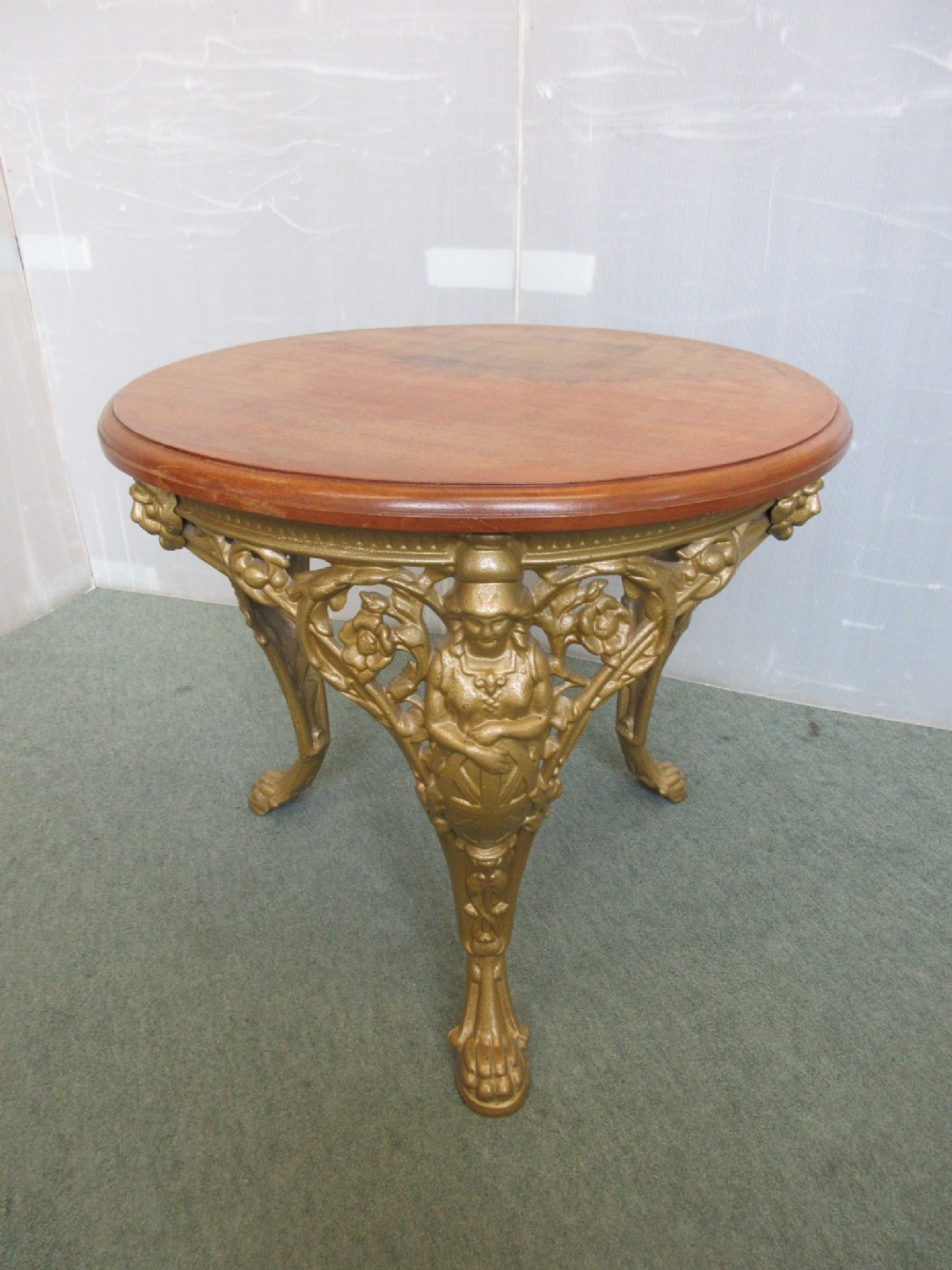 Cast Iron & Mahogany Low Table