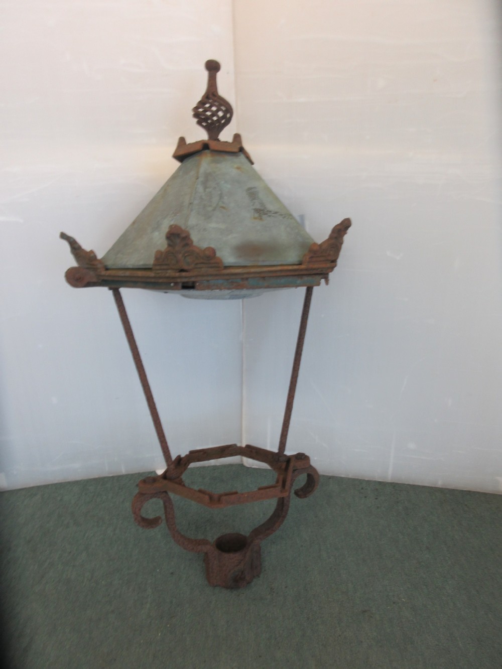 Victorian Lantern Iron & Copper Top 