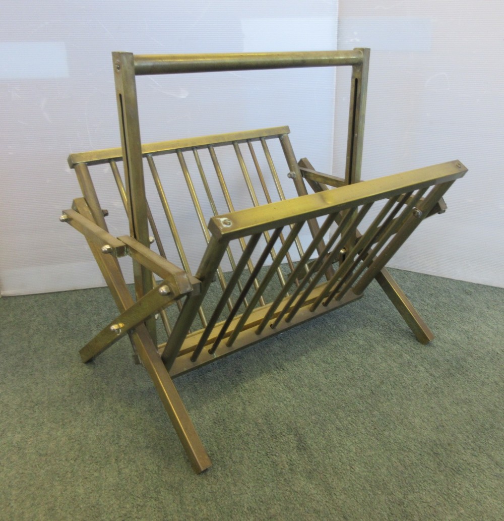 Folding Brass Magazine Rack