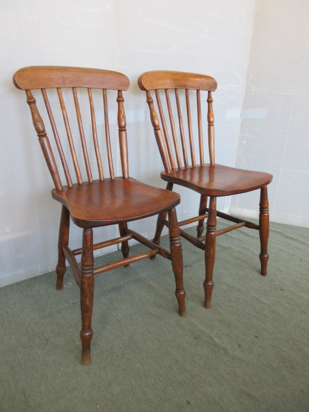 Pair of Kitchen Chairs marked W Brear Addingham via Leeds.