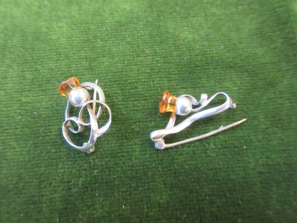 2 Silver Charles Horner Brooches 