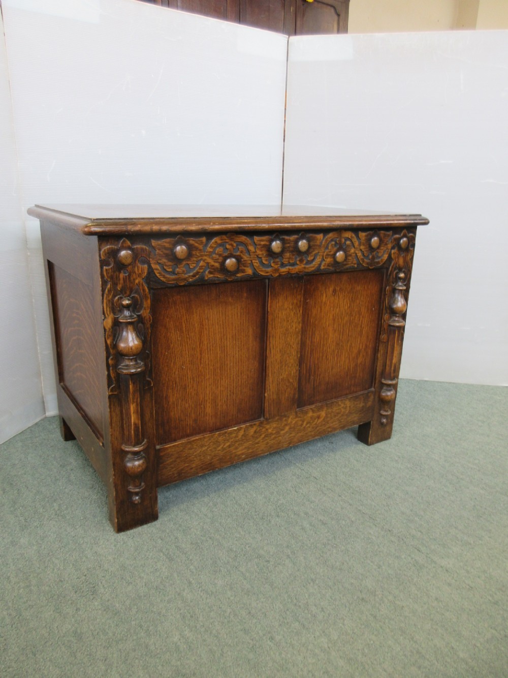 Small Carved Oak Box 