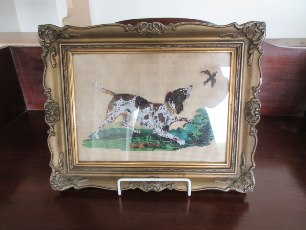 Glass Beadwork Picture Pointer Style Dog