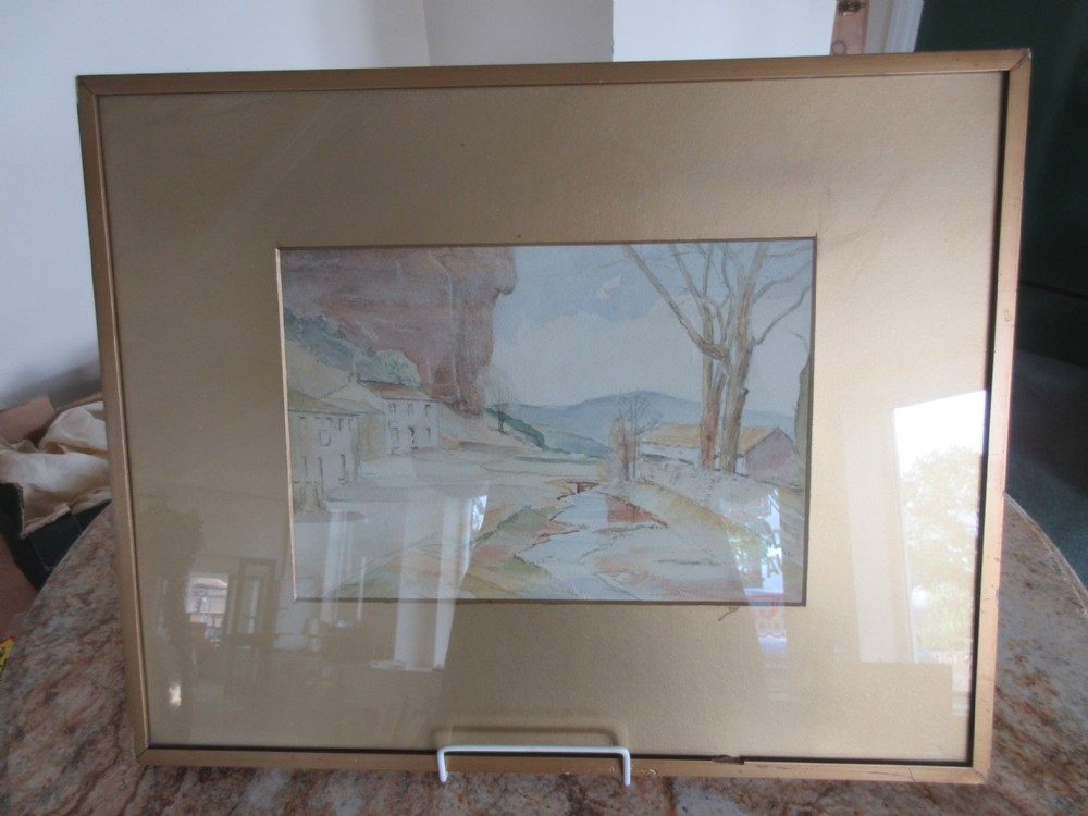 Watercolour Kilnsey Crag By Harold Auty.