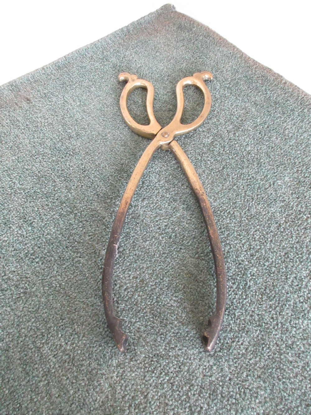 Heavy Quality Oversized Pair Of BrasS Coal Tongs
