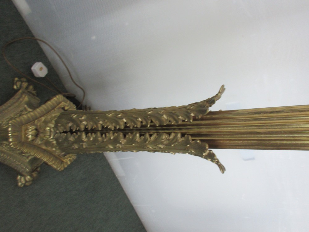 Large Brass Very Heavy Cast Standard Lamp  View III