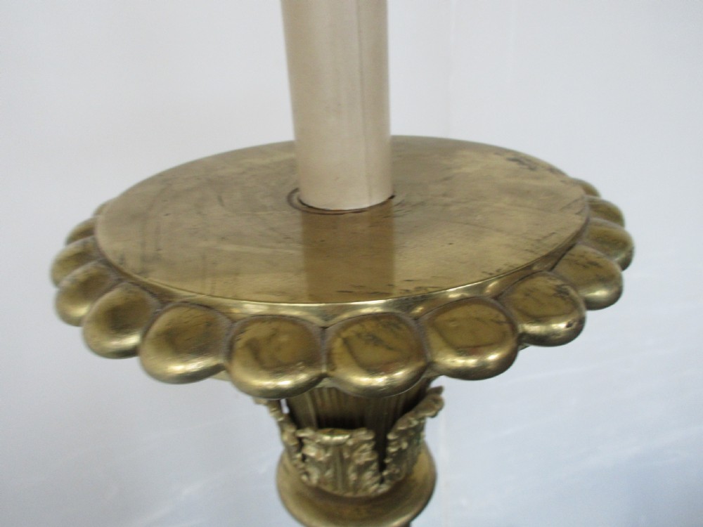 Large Brass Very Heavy Cast Standard Lamp  View VII