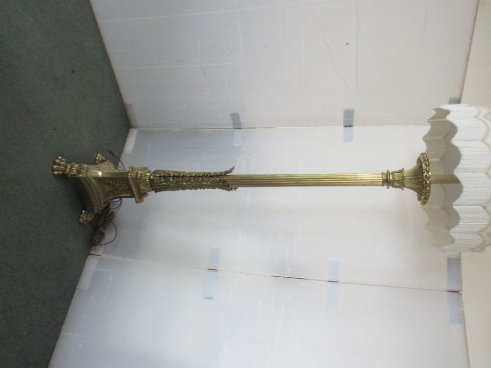 Large Brass Very Heavy Cast Standard Lamp  View IX