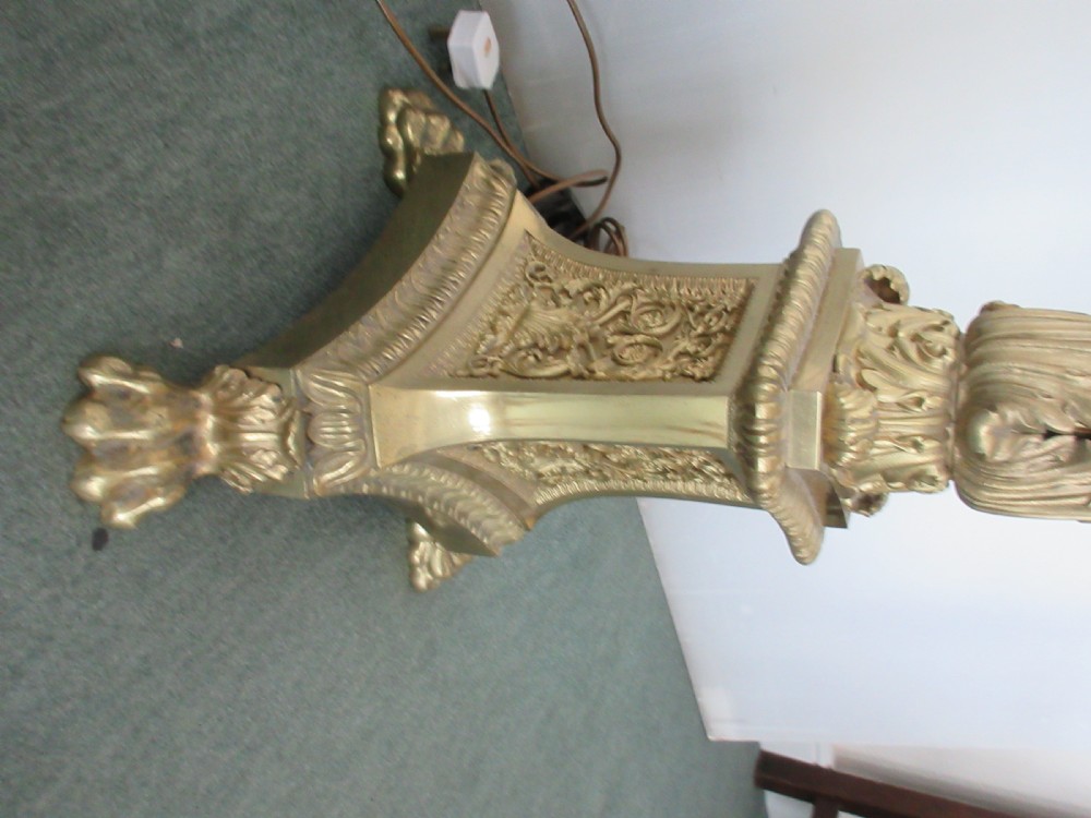 Large Brass Very Heavy Cast Standard Lamp  View XI
