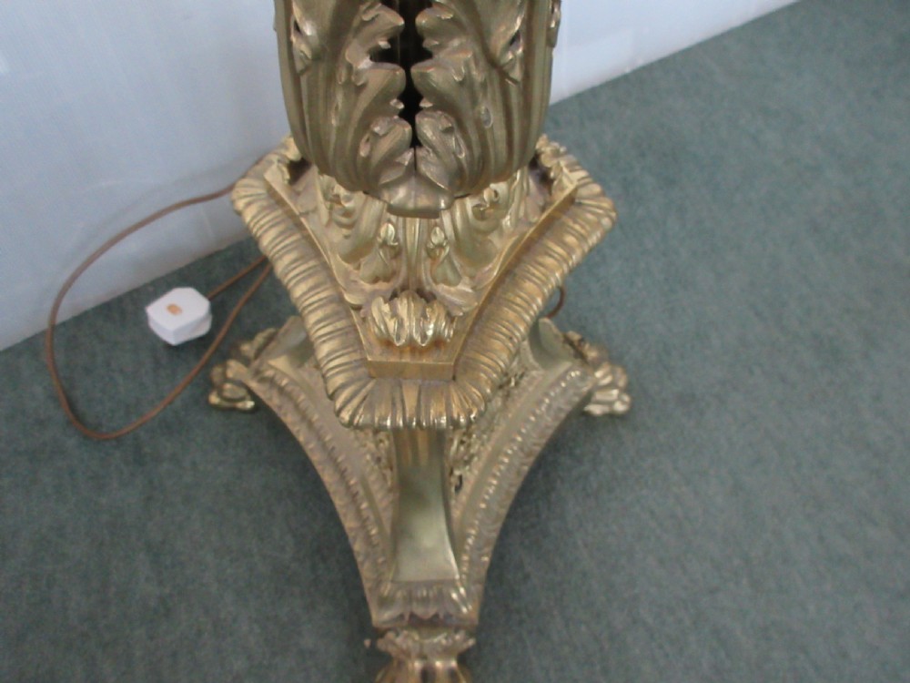Large Brass Very Heavy Cast Standard Lamp  View XII
