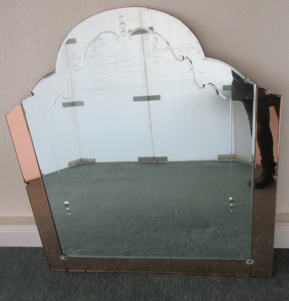 Art Deco Mirror Arched Cut Glass Top. View VII