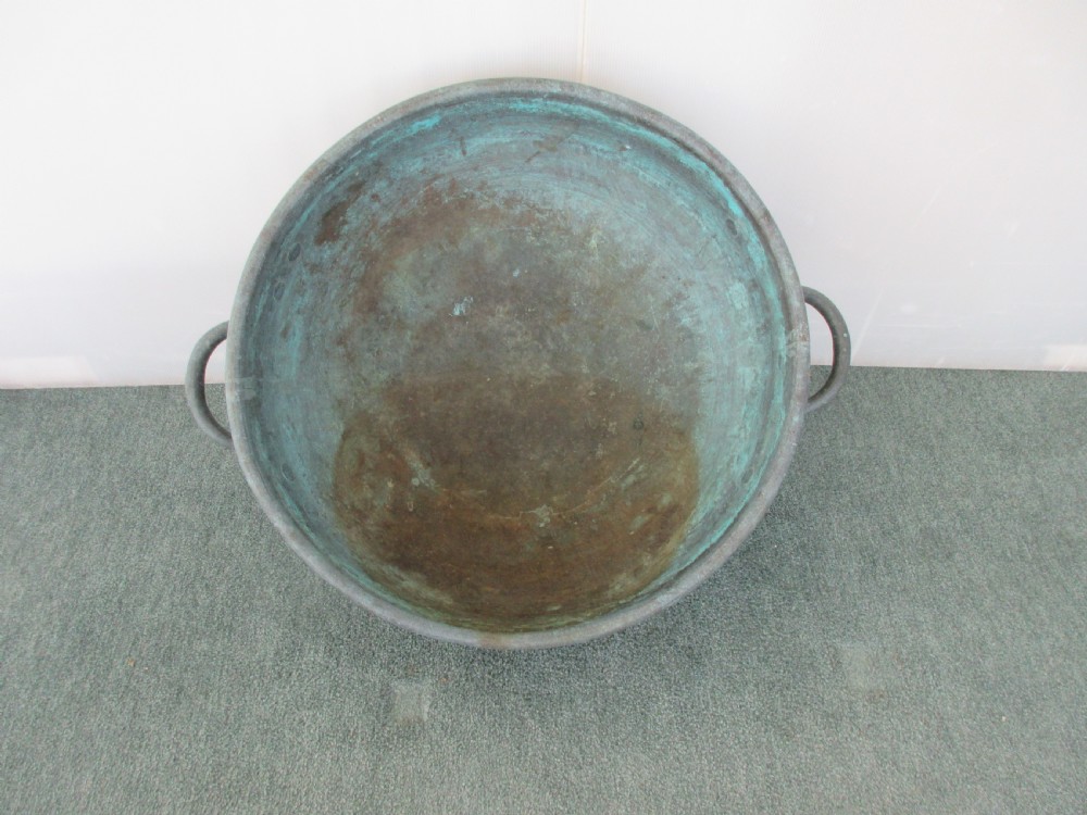 Large Copper Two Handled Mixing Bowl. View II