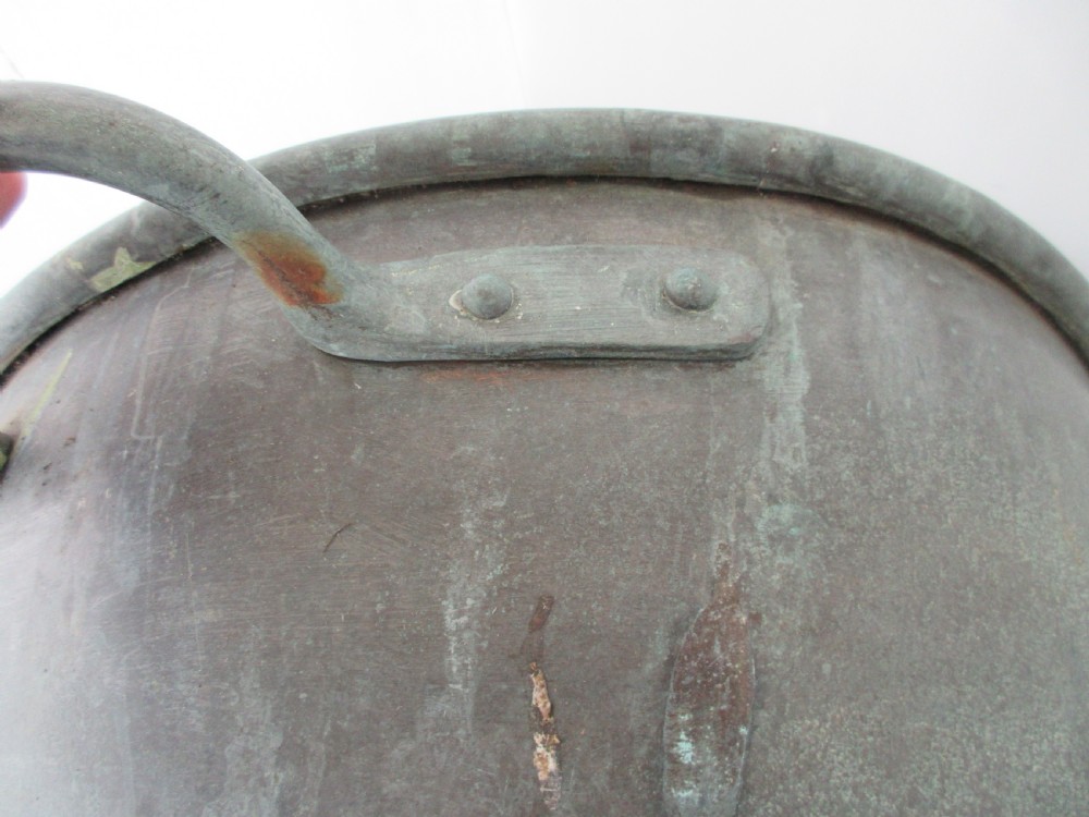 Large Copper Two Handled Mixing Bowl. View IV