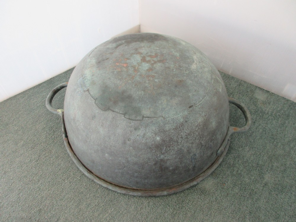 Large Copper Two Handled Mixing Bowl. View V