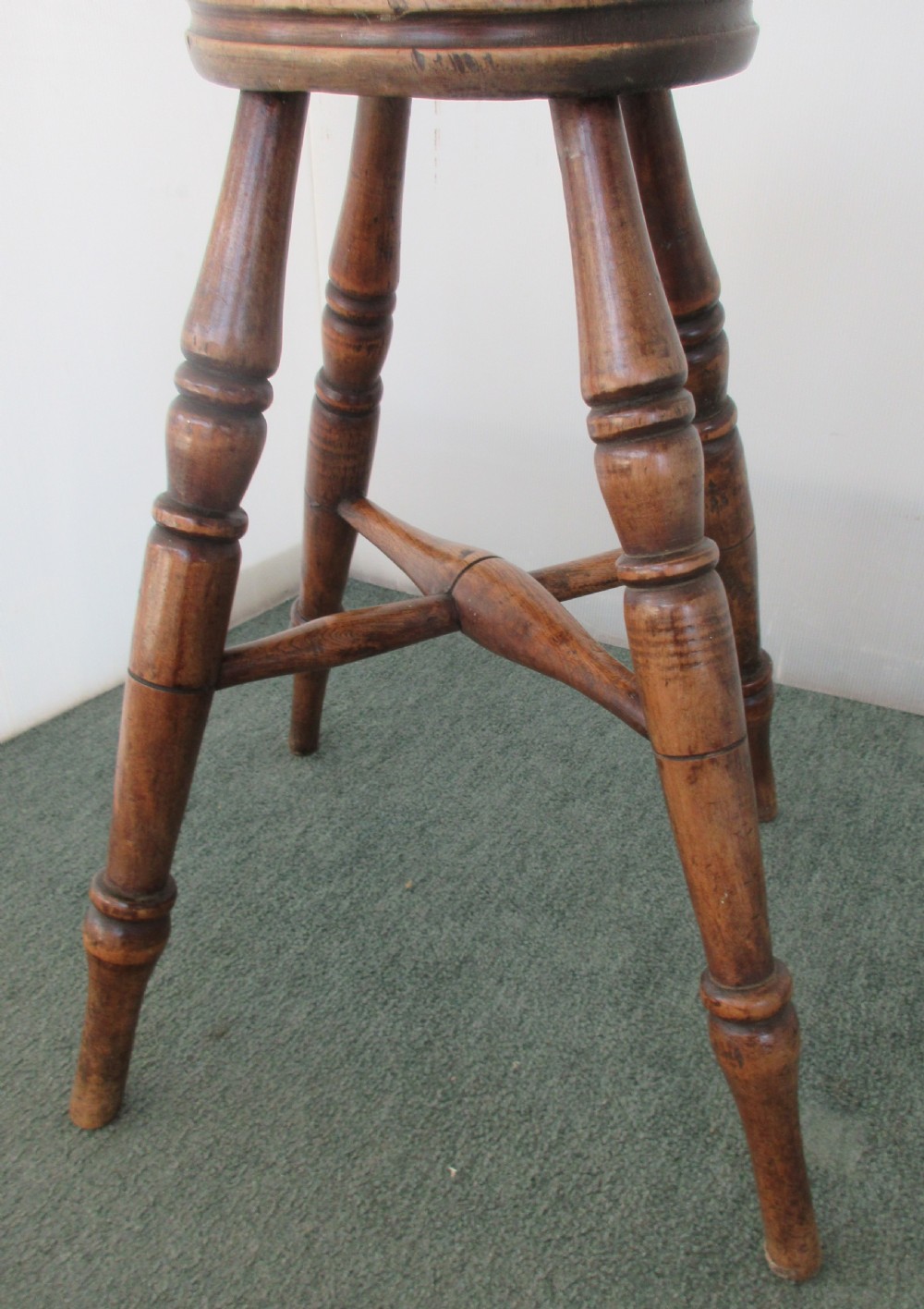 Victorian Ring Top Stool With Turned Legs. View III