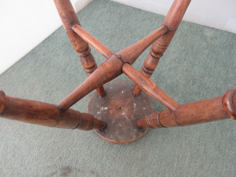 Victorian Ring Top Stool With Turned Legs. View V