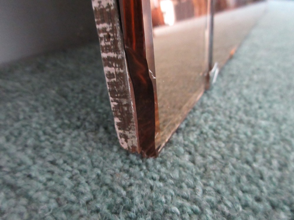 Art Deco Mirror Arched Cut Glass Top View III