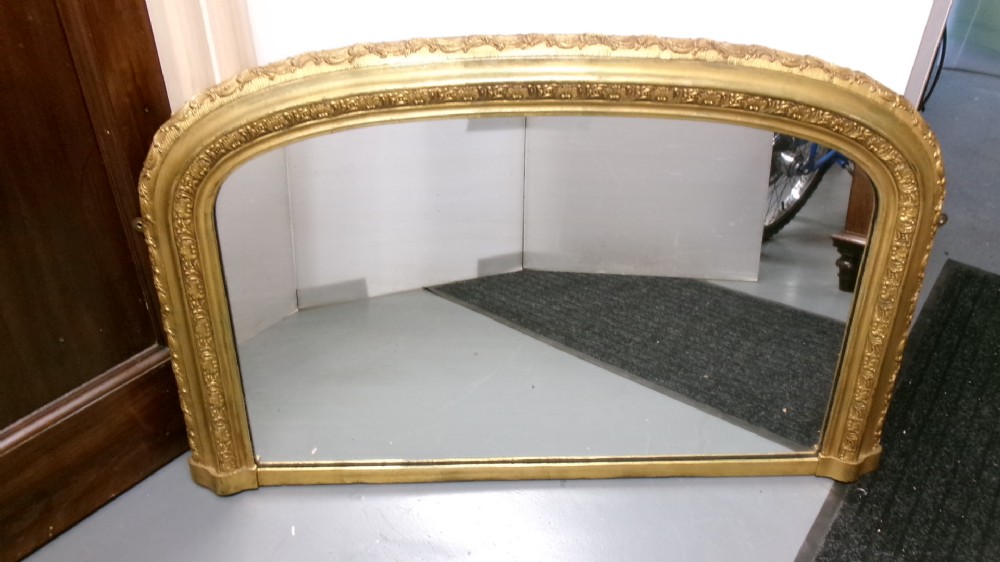 Small Victorian Gilded Overmantle Mirror