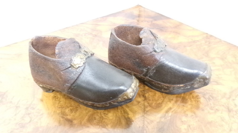 Pair Of Children's Victorian Leather Clogs View II