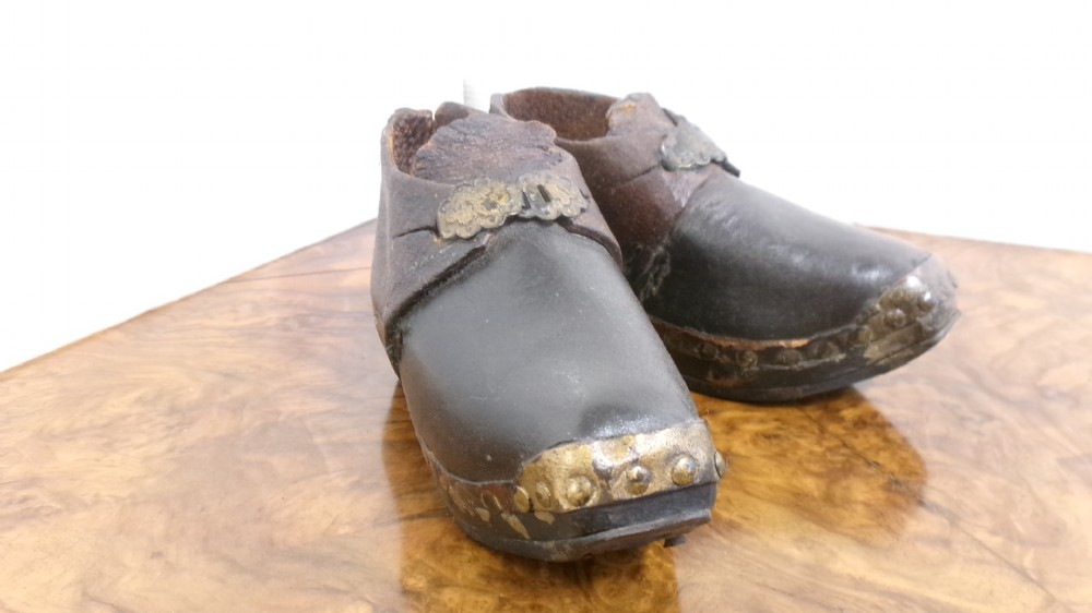 Pair Of Children's Victorian Leather Clogs View VIII