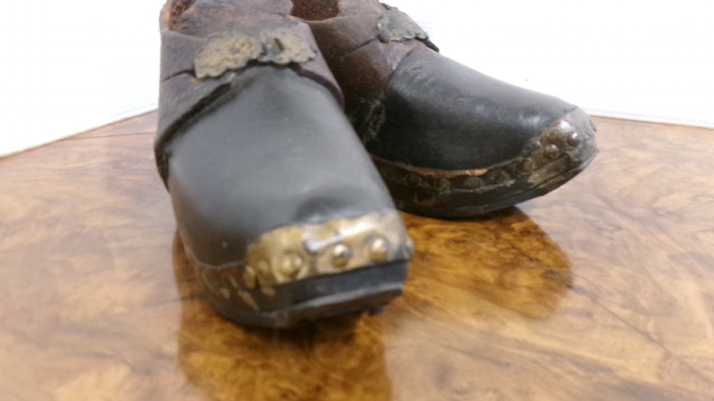 Pair Of Children's Victorian Leather Clogs View IX