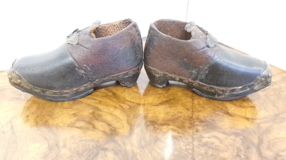Pair Of Children's Victorian Leather Clogs View X