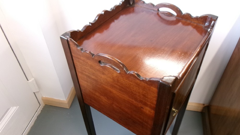 Georgian Mahogany Nightstand Galleried Surround View II